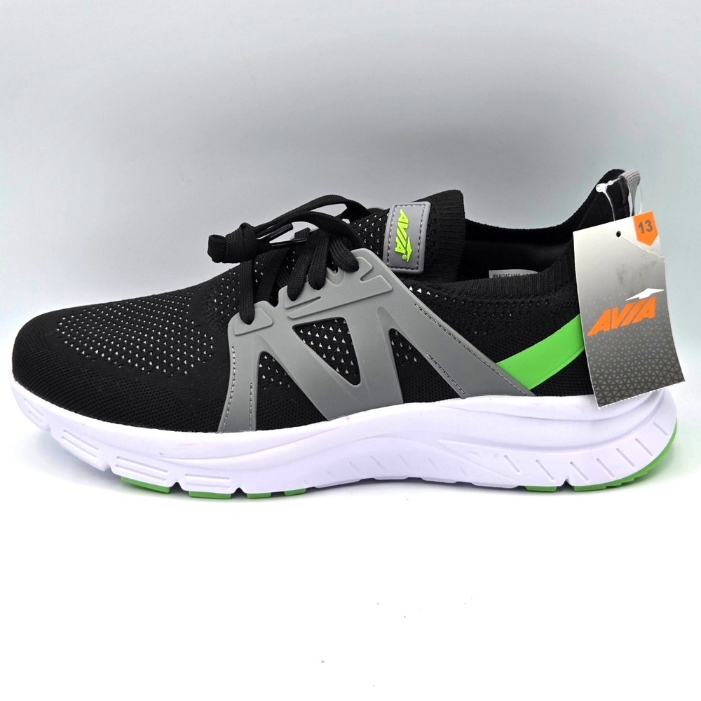 Avia Men's Quickflash Running Sneakers Black Green Size 13